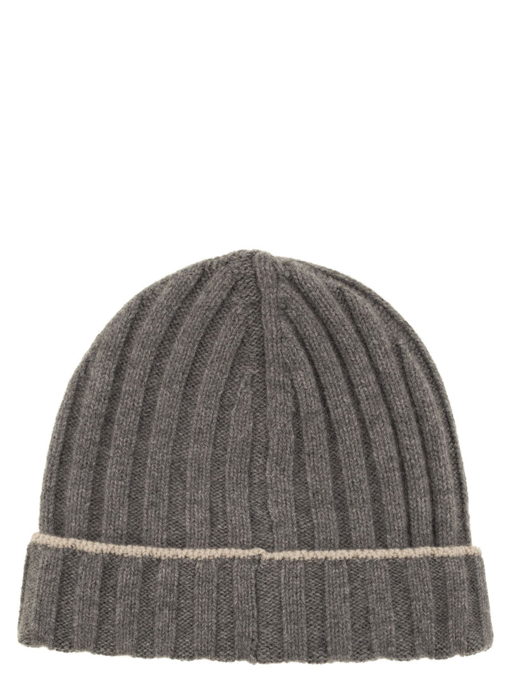 Brunello Cucinelli Men English Rib Cashmere Knit Beanie