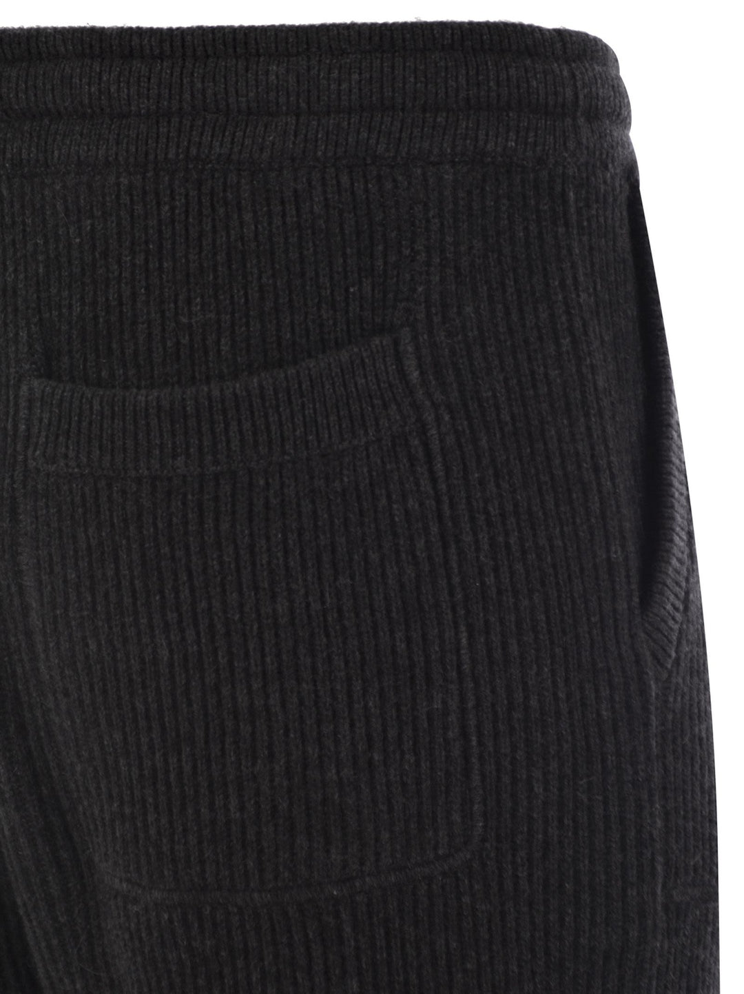 Brunello Cucinelli Men Cashmere Rib Knit Joggers With Drawstring