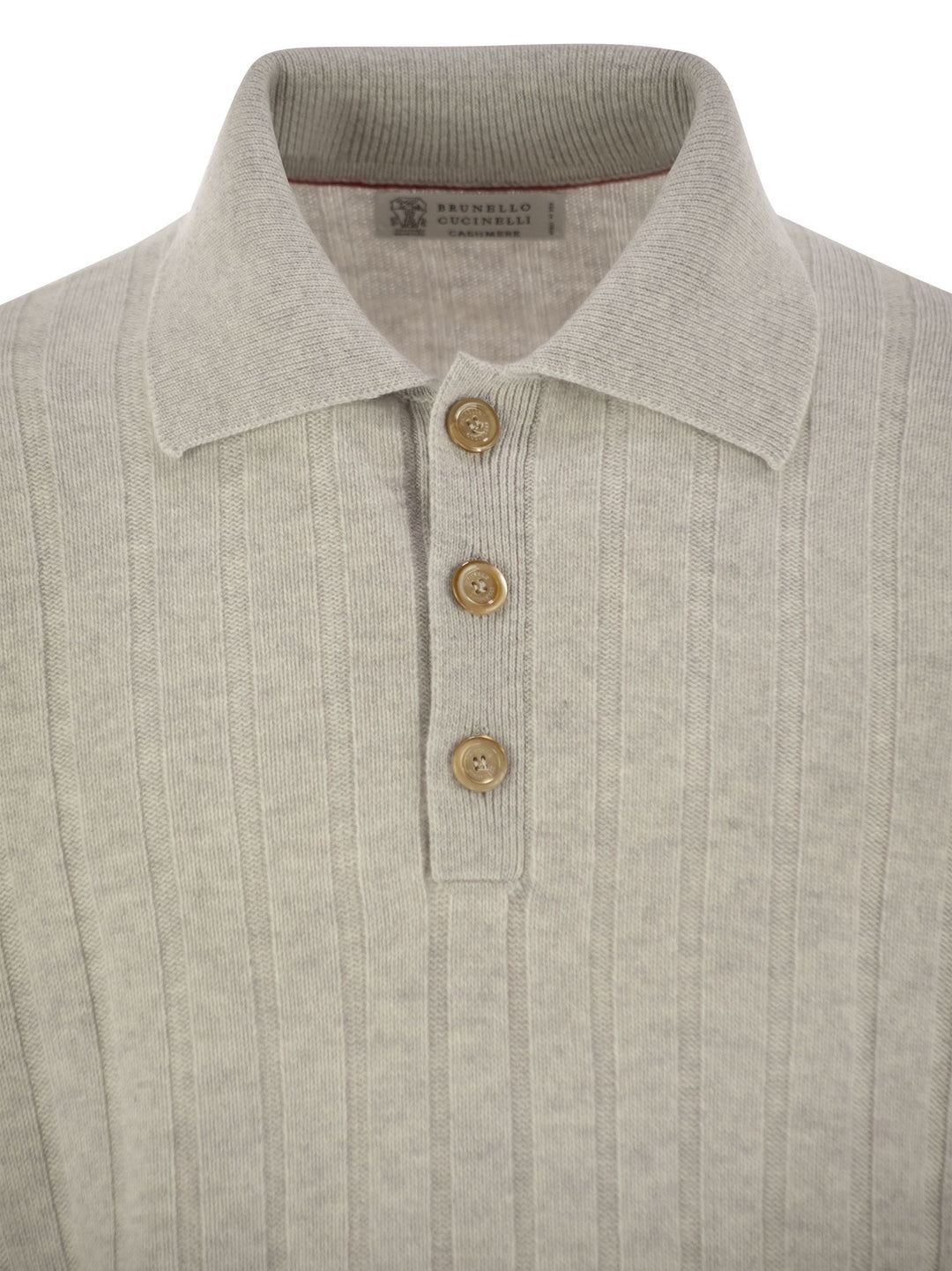 Brunello Cucinelli Men Cashmere Knit Polo Shirt