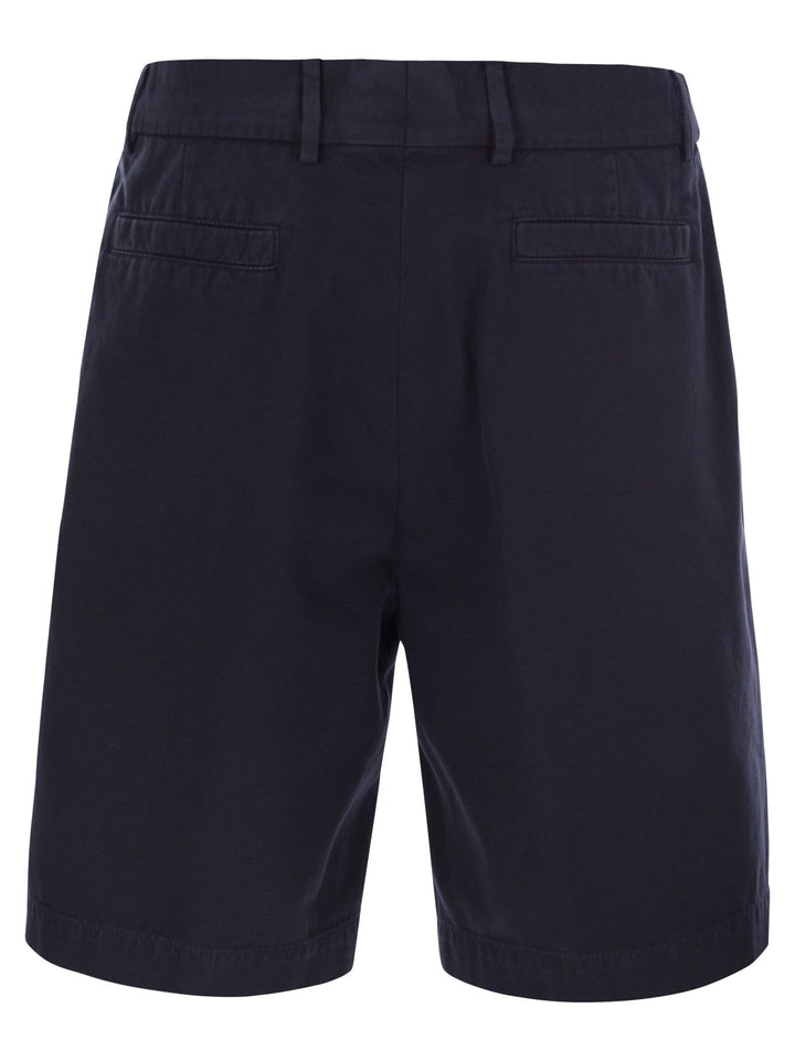 Brunello Cucinelli Men Cotton Gabardine Bermuda Shorts