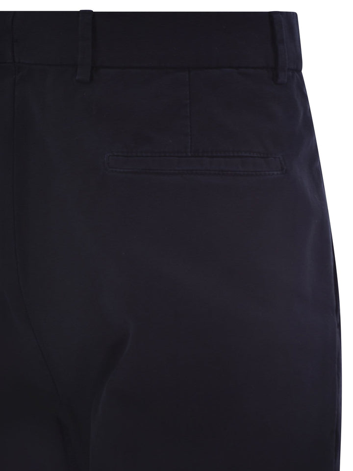 Brunello Cucinelli Men Leisure Fit Trousers In Garment-Dyed Cotton Velvet With Darts
