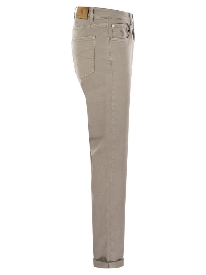 Brunello Cucinelli Men Five-Pocket Traditional Fit Trousers In Light Comfort-Dyed Denim