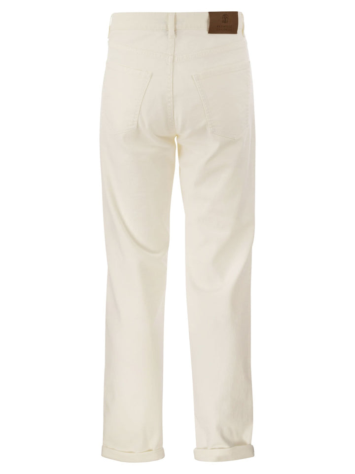Brunello Cucinelli Men Five-Pocket Traditional Fit Trousers In Light Comfort-Dyed Denim