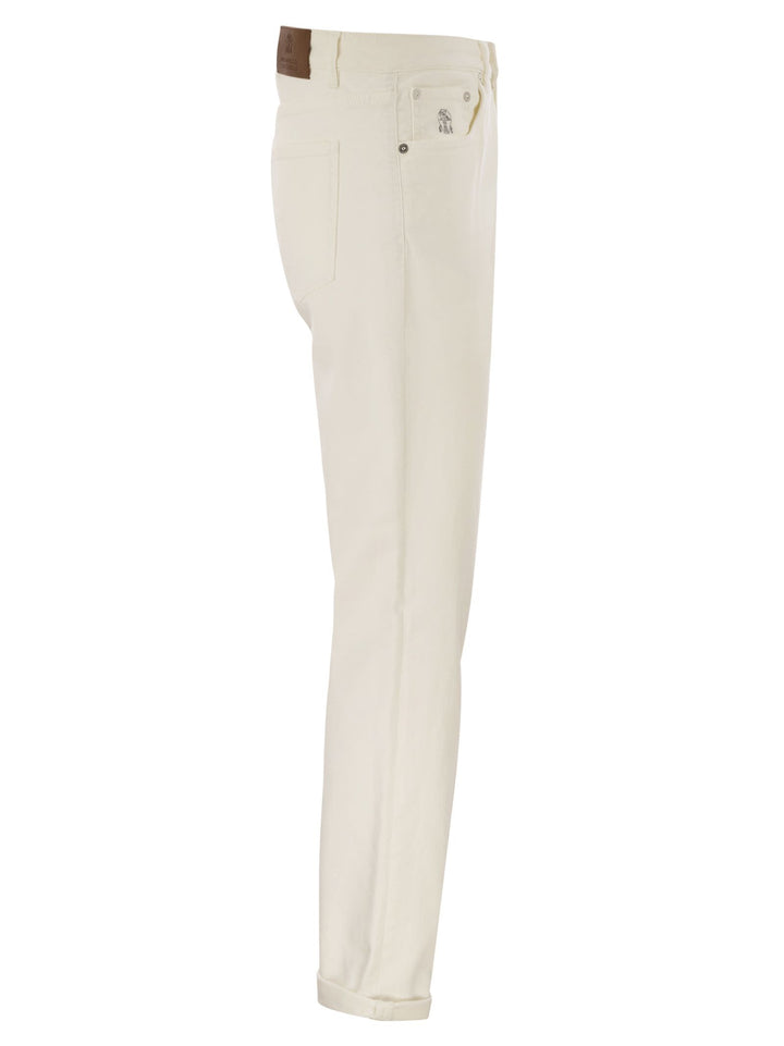 Brunello Cucinelli Men Five-Pocket Traditional Fit Trousers In Light Comfort-Dyed Denim