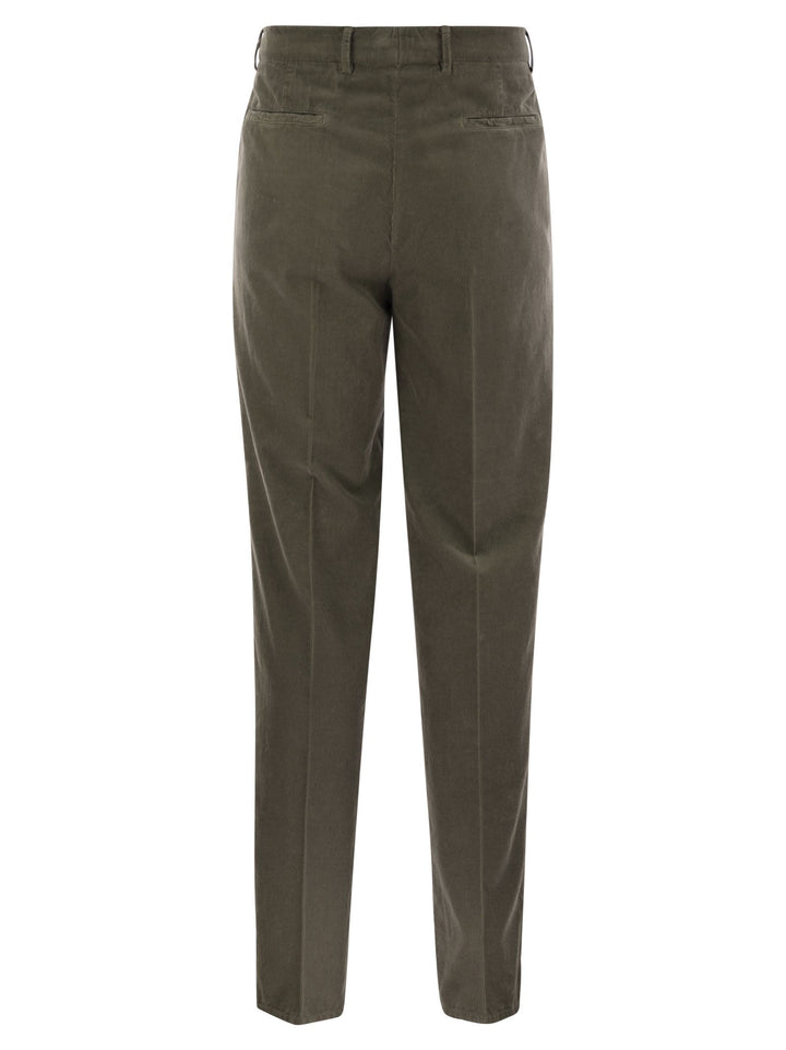 Brunello Cucinelli Men Leisure Fit Trousers In Garment Dyed Cotton Corduroy With Darts