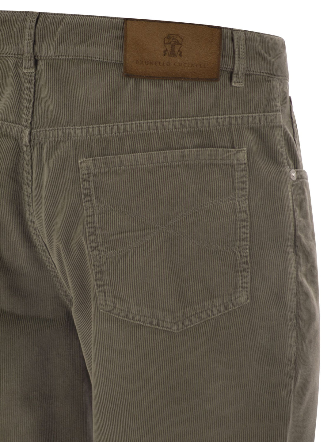 Brunello Cucinelli Men Five-Pocket Italian Fit Trousers In Garment Dyed Cotton Corduroy