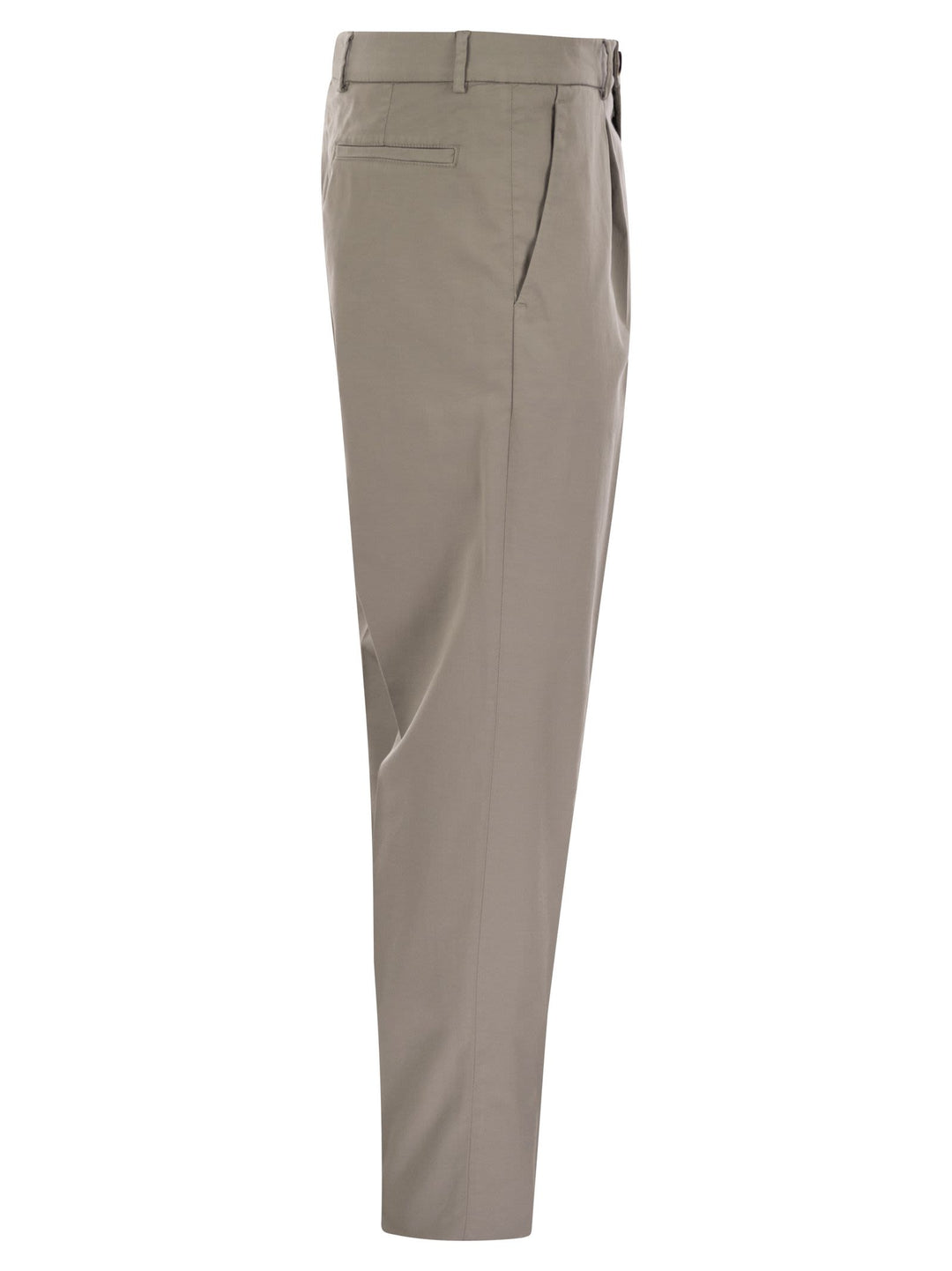 Brunello Cucinelli Men Garment-Dyed Leisure Fit Trousers In American Pima Comfort Cotton With Pleats