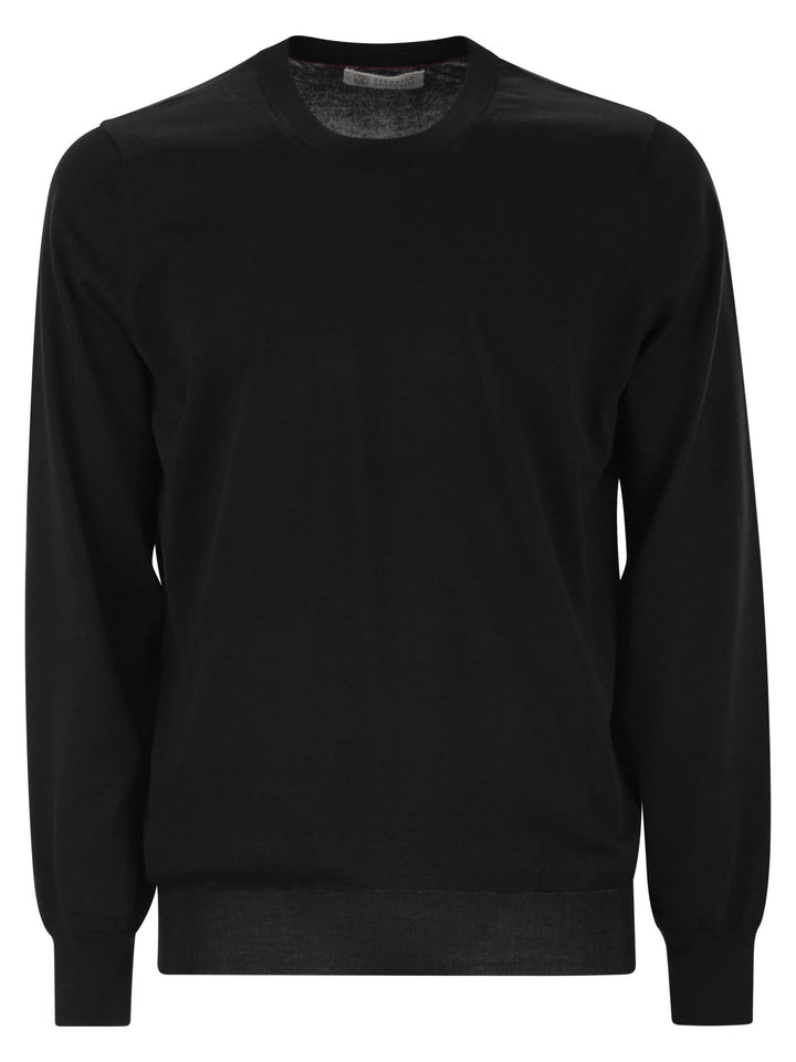 Brunello Cucinelli Men Maglia G/C Nero Grigio Scuro