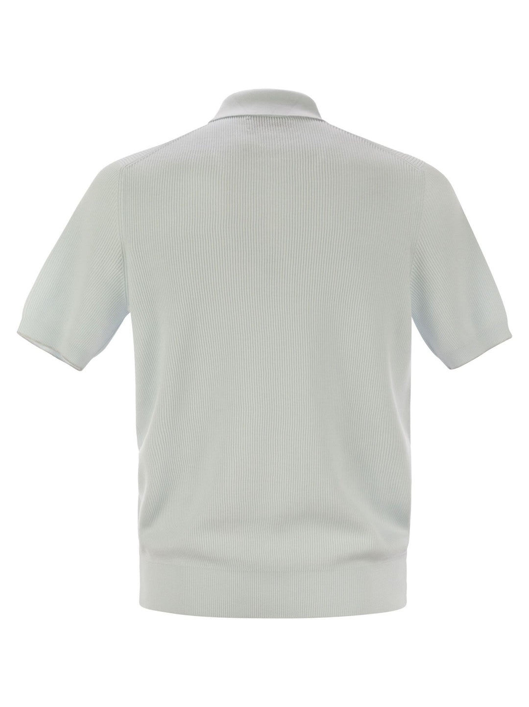 Brunello Cucinelli Men Ribbed Cotton Polo-Style Jersey