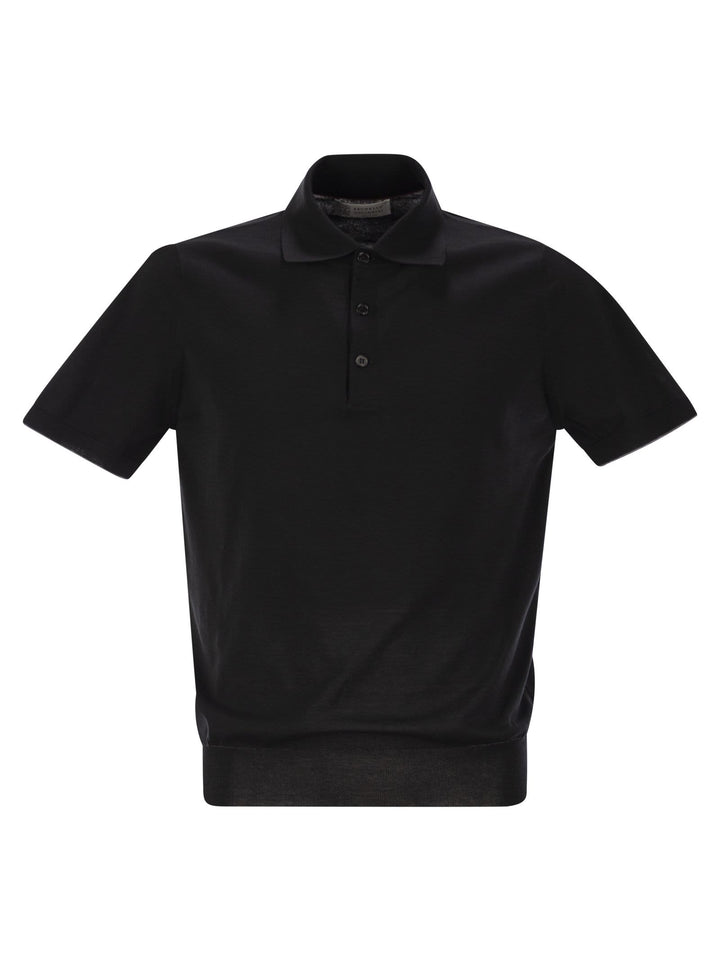 Brunello Cucinelli Men Lightweight Cotton Knit Polo Shirt