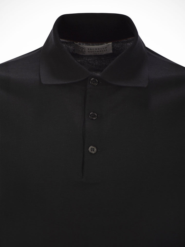 Brunello Cucinelli Men Lightweight Cotton Knit Polo Shirt