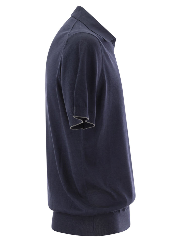 Brunello Cucinelli Men Cotton Polo Style Sweater