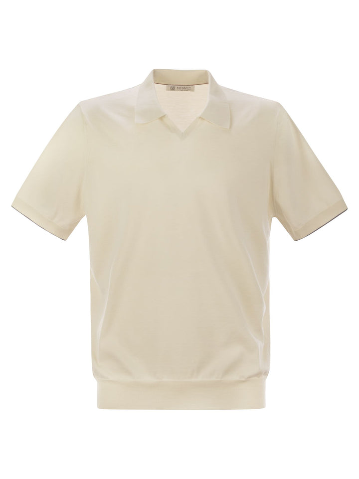 Brunello Cucinelli Men Cotton Polo Style Sweater