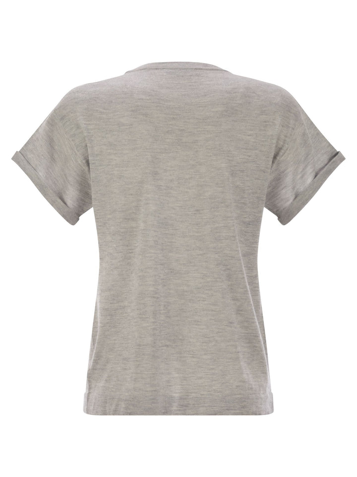 Brunello Cucinelli Women Sparkling Lightweight Cashmere And Silk Sweater