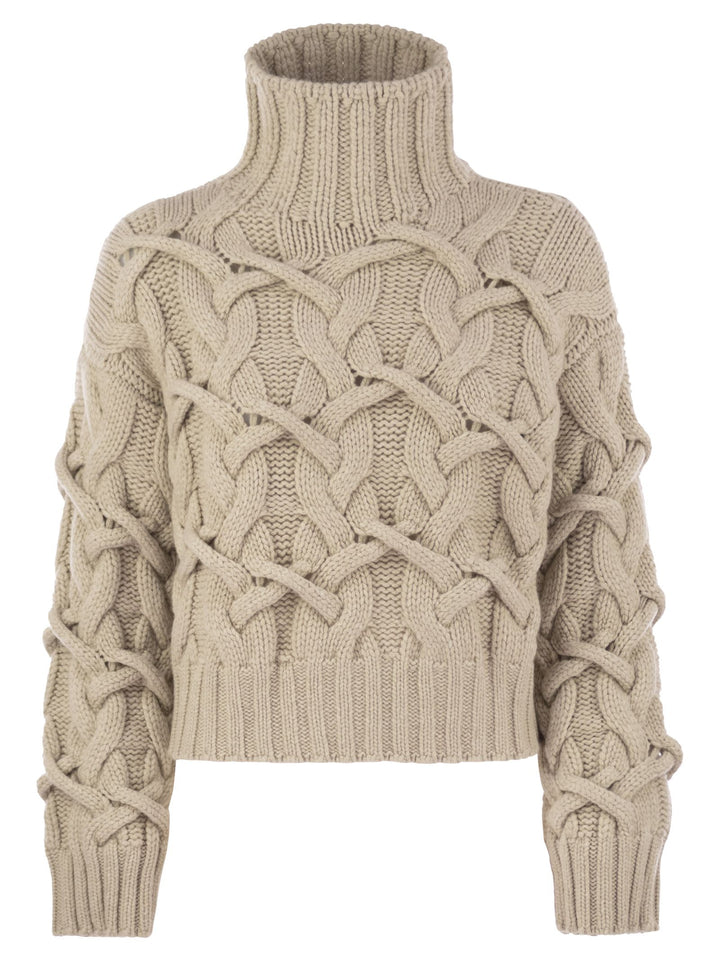 Brunello Cucinelli Women Braided High-Necked Cashmere Sweater