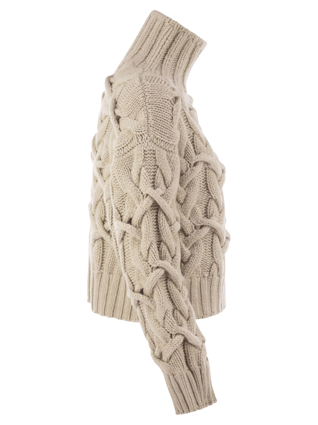 Brunello Cucinelli Women Braided High-Necked Cashmere Sweater