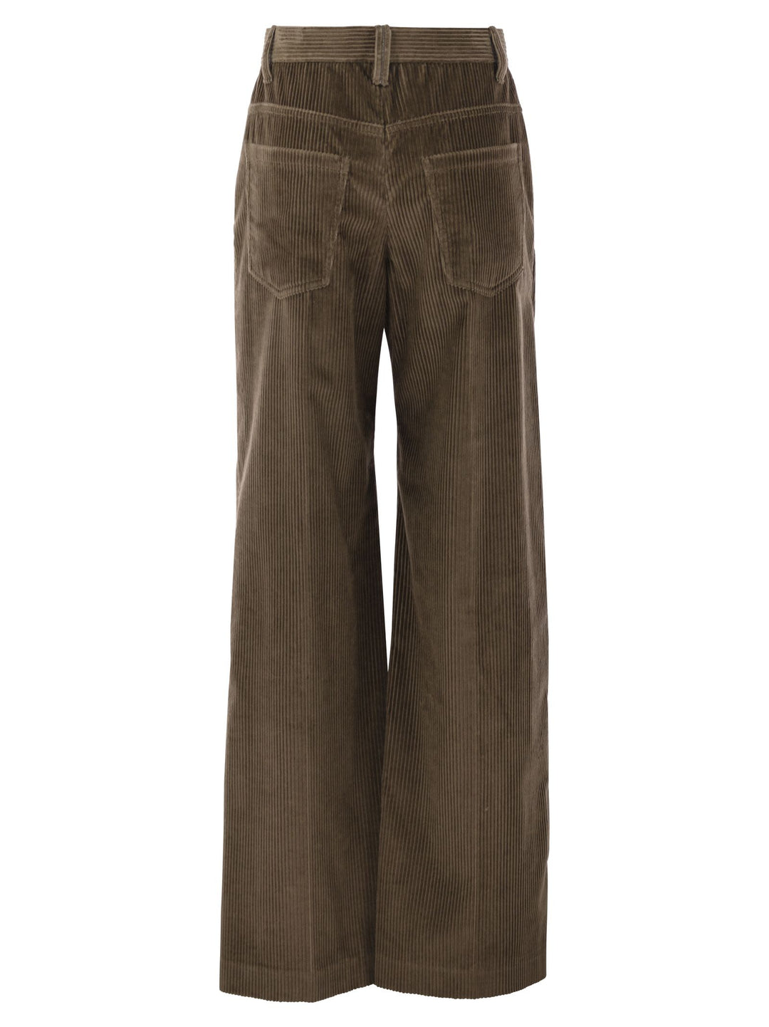 Brunello Cucinelli Women Fluid Corduroy Sartorial Track Trousers With Jewellery