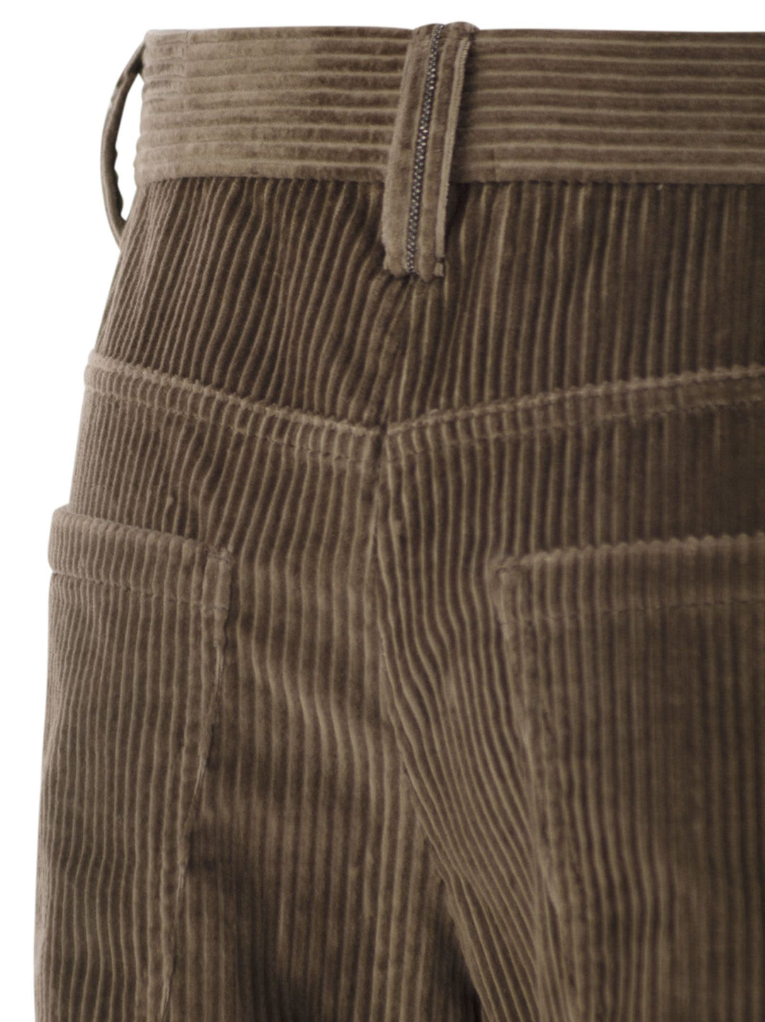 Brunello Cucinelli Women Fluid Corduroy Sartorial Track Trousers With Jewellery