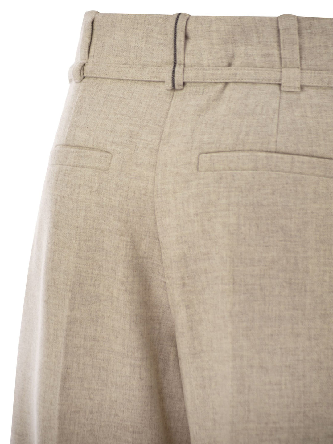 Brunello Cucinelli Women Virgin Wool And Cashmere Trousers With Necklace