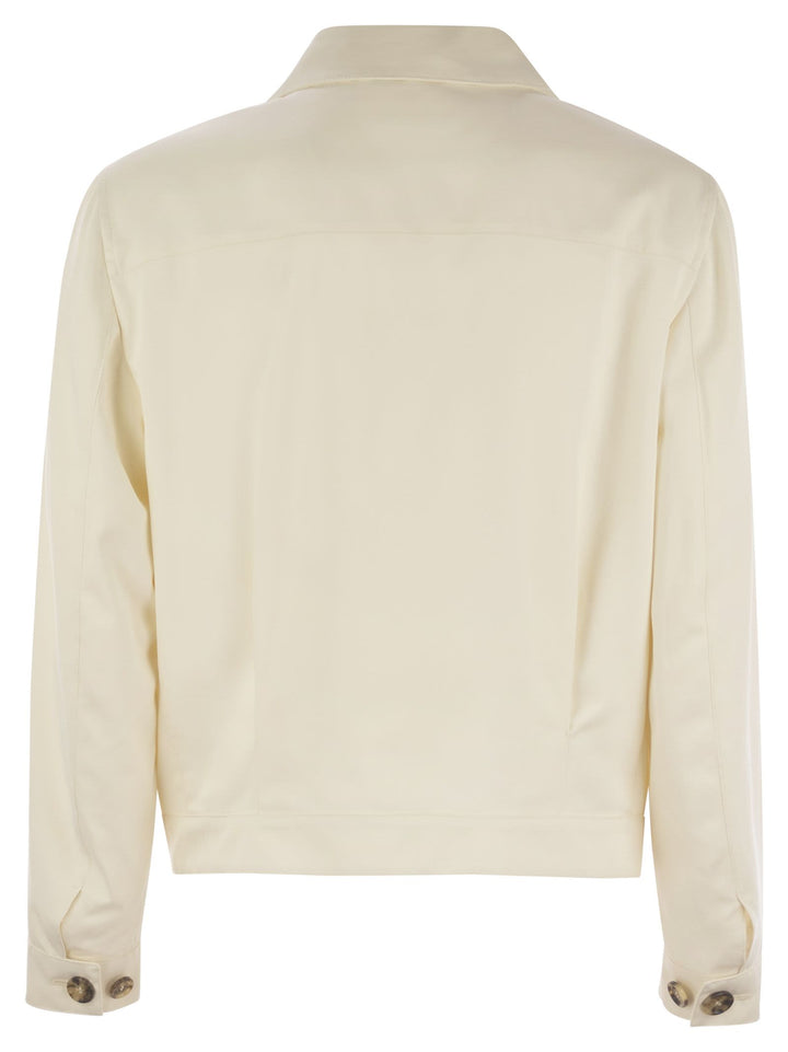 Brunello Cucinelli Men Silk Outerwear With Patch Pockets