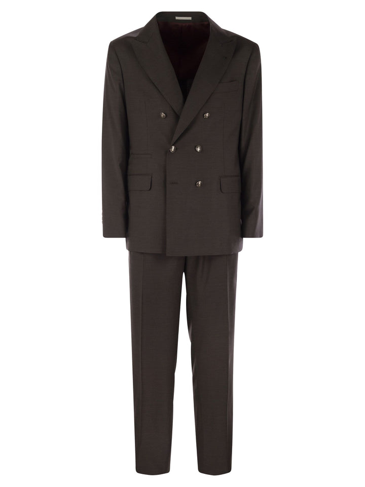 Brunello Cucinelli Men Set With Chest And Half Jacket And Leisure-Fit Trousers With Pleats