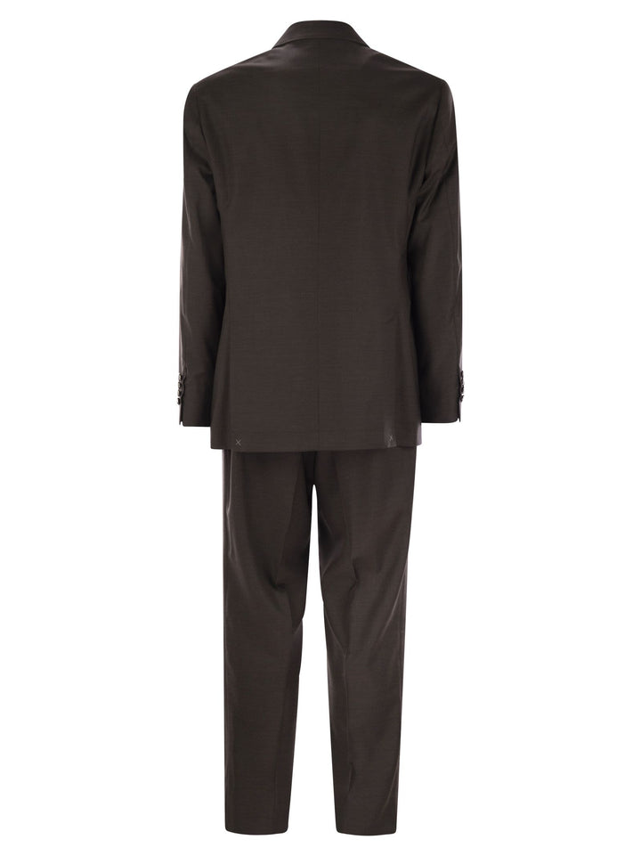 Brunello Cucinelli Men Set With Chest And Half Jacket And Leisure-Fit Trousers With Pleats
