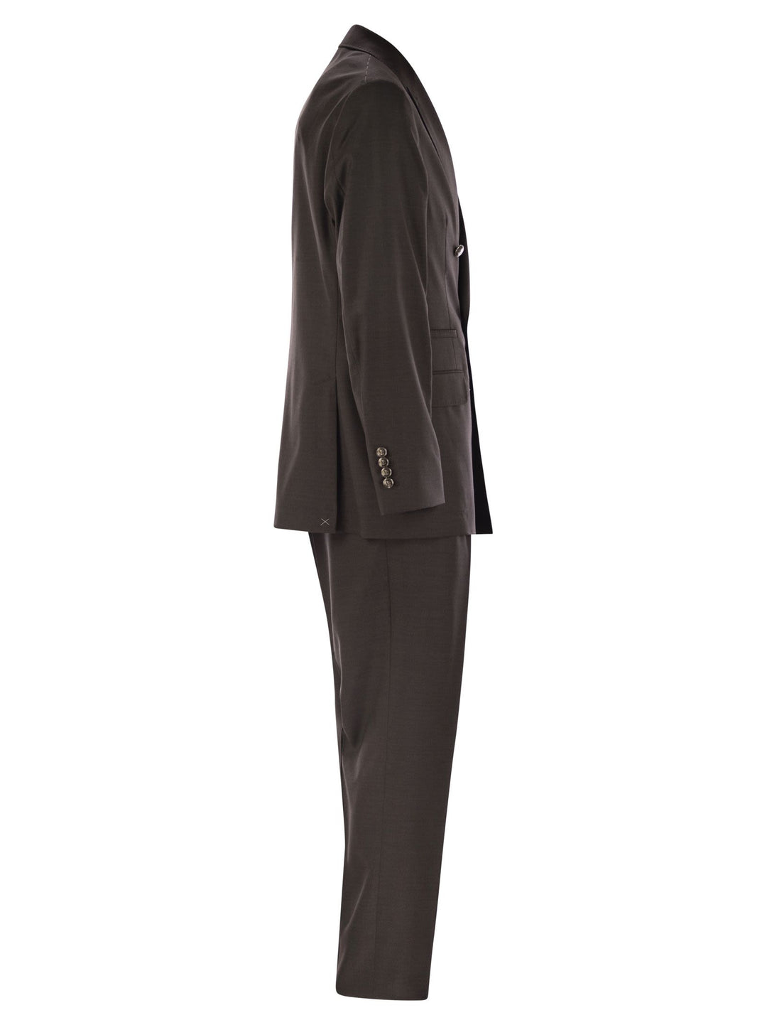 Brunello Cucinelli Men Set With Chest And Half Jacket And Leisure-Fit Trousers With Pleats