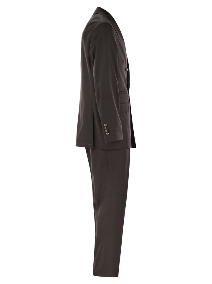 Brunello Cucinelli Men Set With Chest And Half Jacket And Leisure-Fit Trousers With Pleats