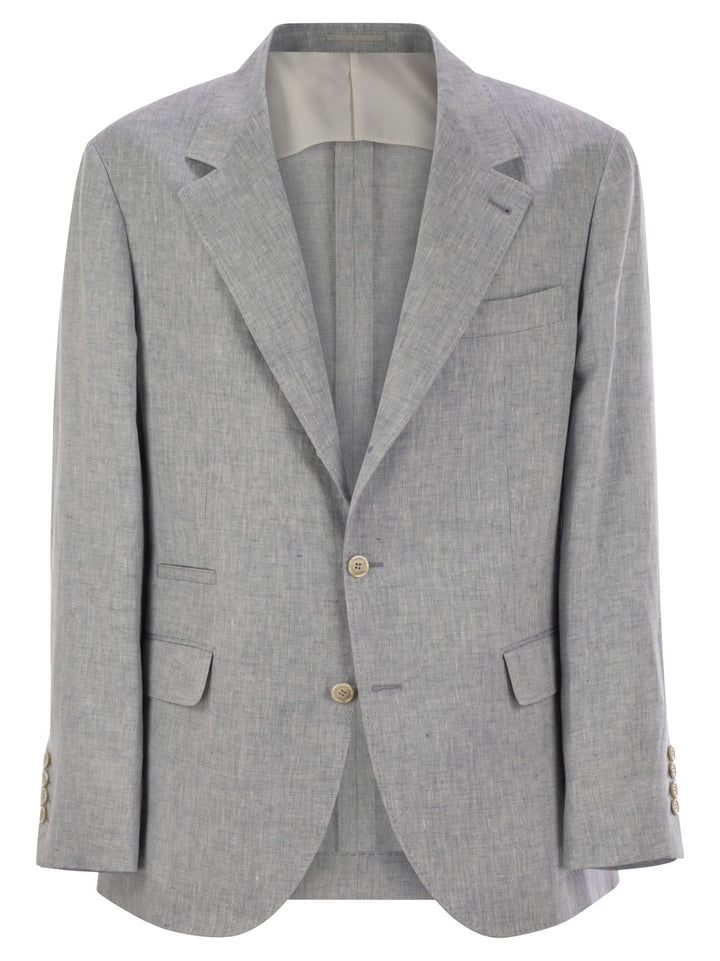 Brunello Cucinelli Men Deconstructed Jacket In Délavé Linen