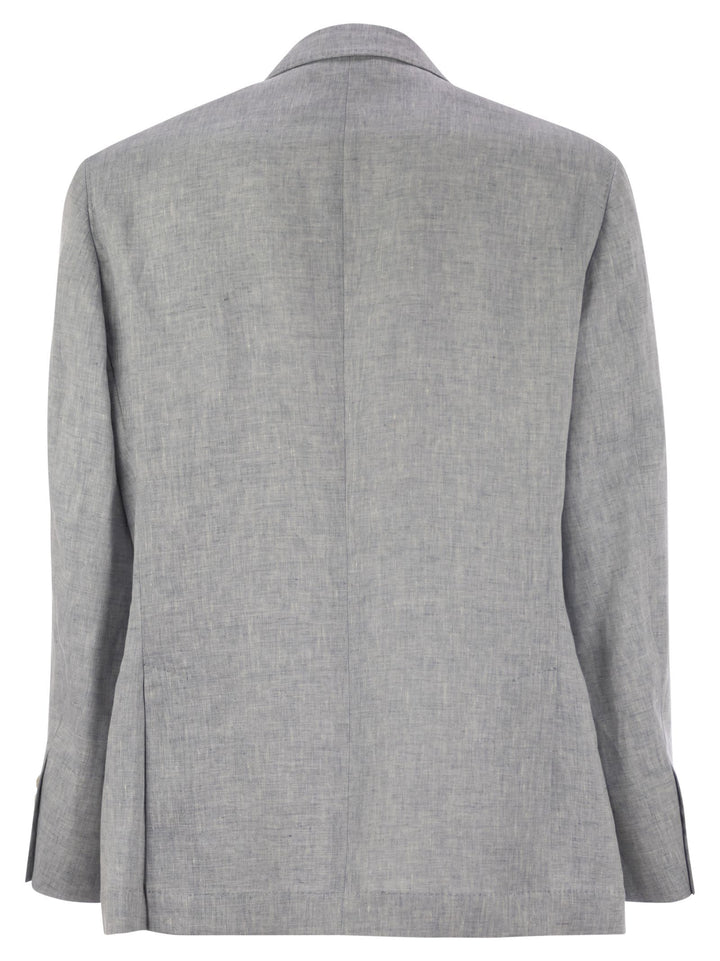 Brunello Cucinelli Men Deconstructed Jacket In Délavé Linen
