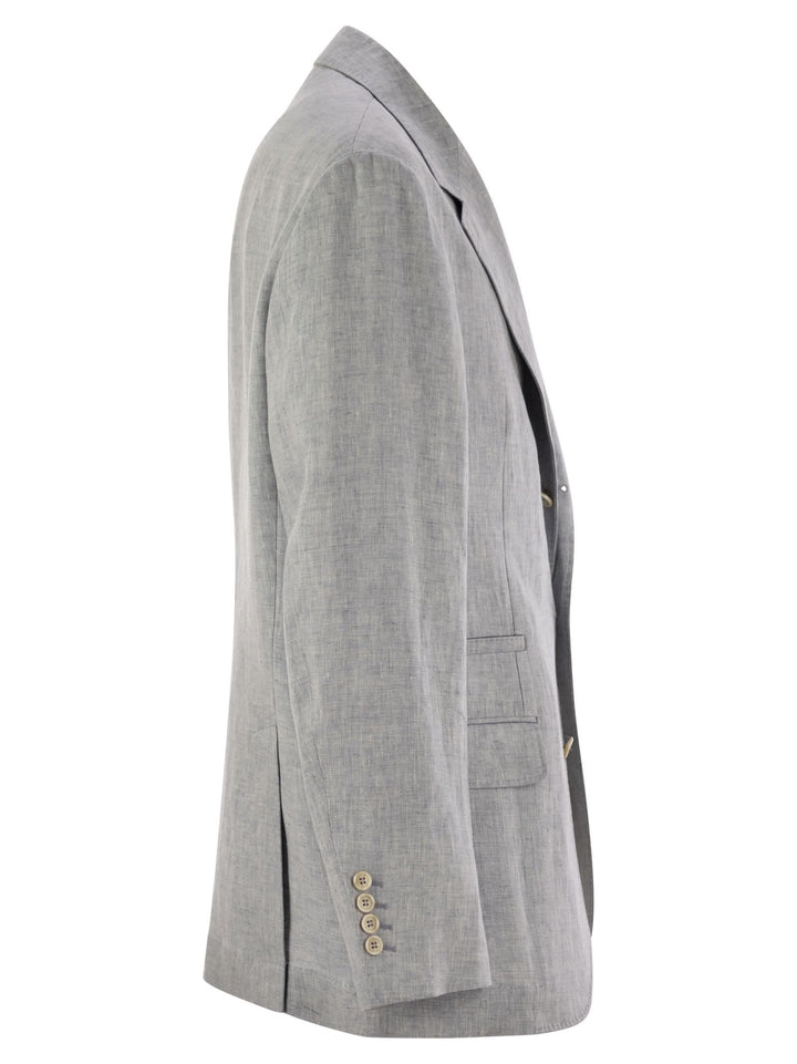 Brunello Cucinelli Men Deconstructed Jacket In Délavé Linen