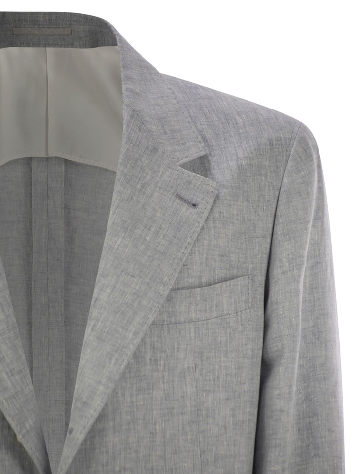 Brunello Cucinelli Men Deconstructed Jacket In Délavé Linen
