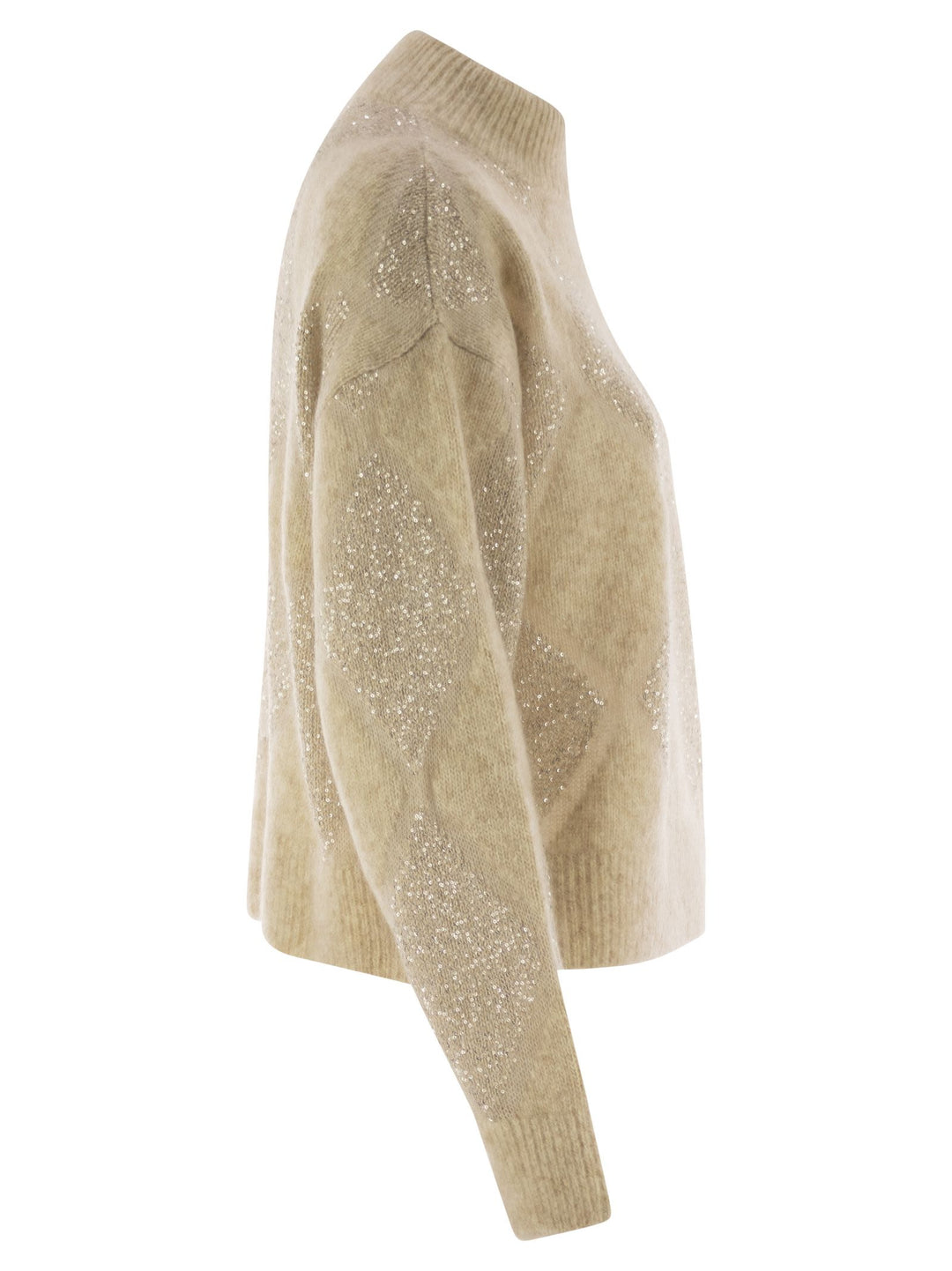 Brunello Cucinelli Women Dazzling Argyle Sweater In Wool And Mohair