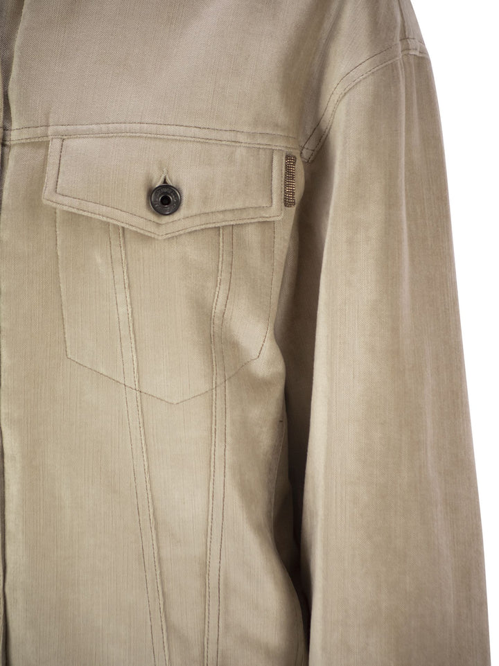 Brunello Cucinelli Women Four-Pocket Jacket In Cotton And Viscose Velvet Sleek With Thermore® Padding And Shiny Tab