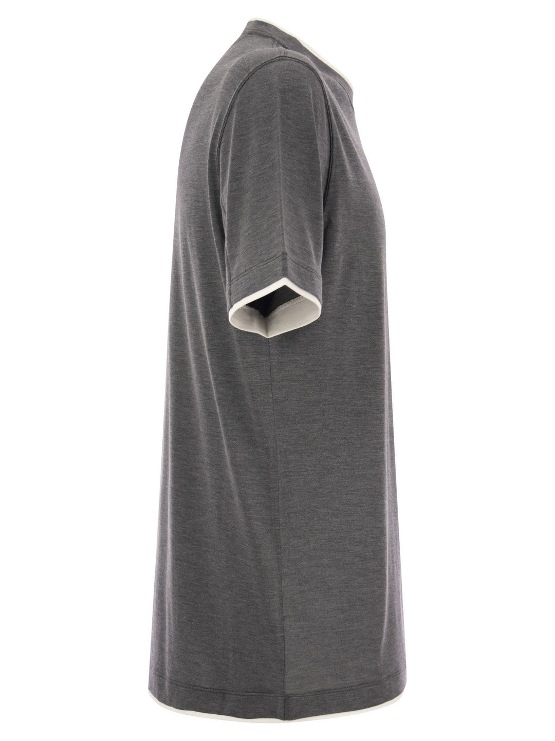 Brunello Cucinelli Men Silk And Cotton T-Shirt