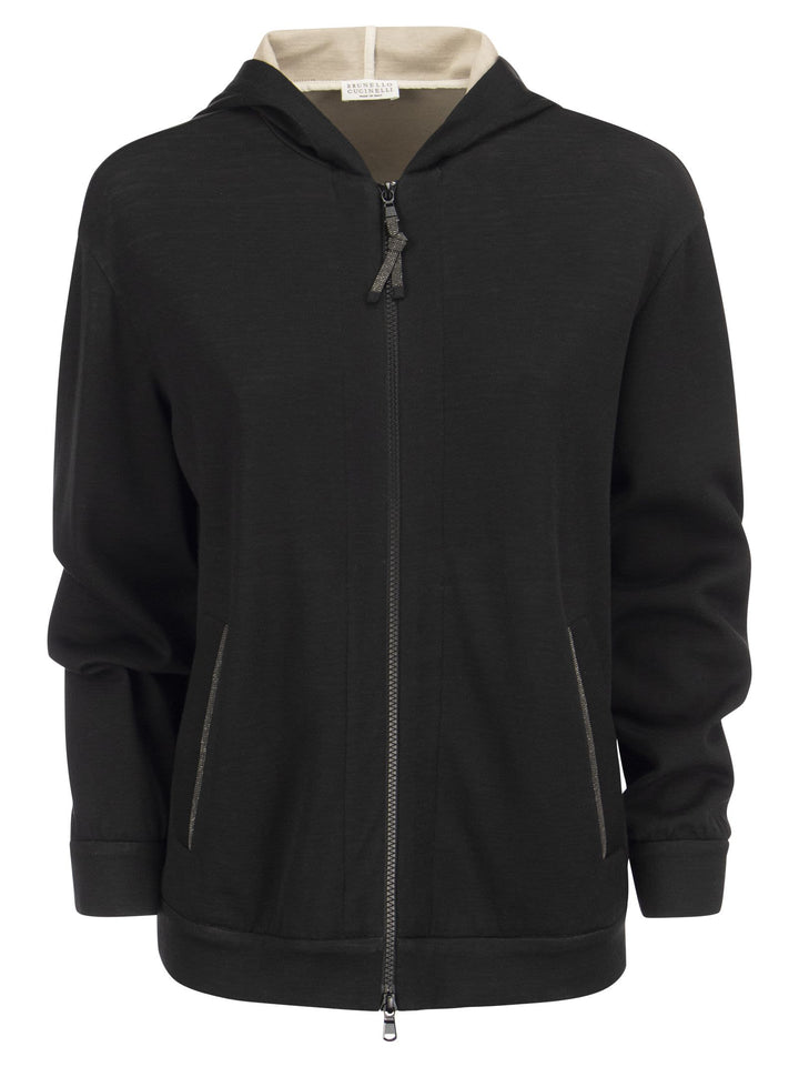 Brunello Cucinelli Women Cotton-Silk Sweatshirt Topwear With Jewellery