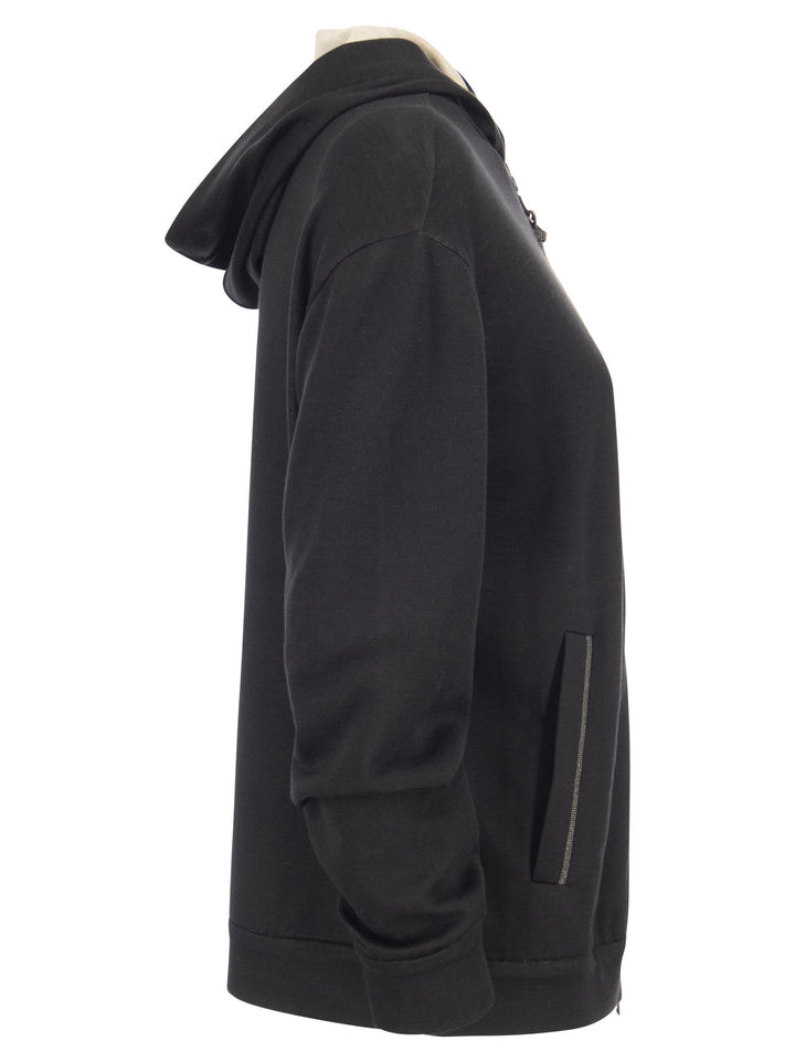 Brunello Cucinelli Women Cotton-Silk Sweatshirt Topwear With Jewellery