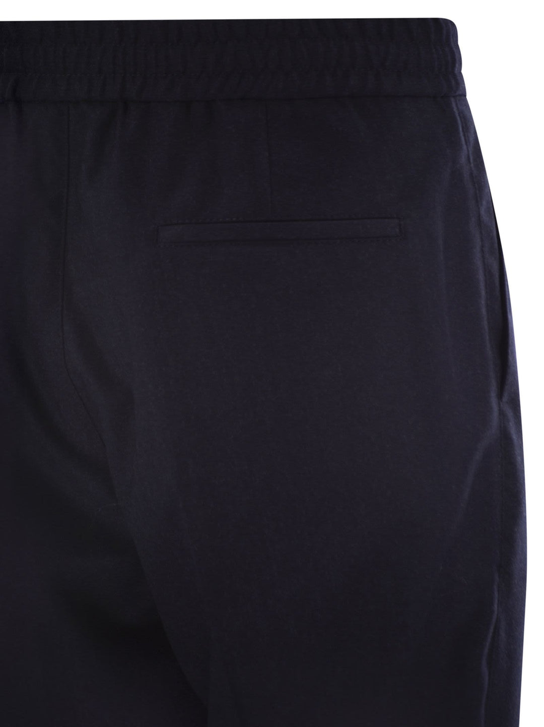 Brunello Cucinelli Men Leisure Fit Trousers In Virgin Wool Flannel With Drawstring And Double Darts