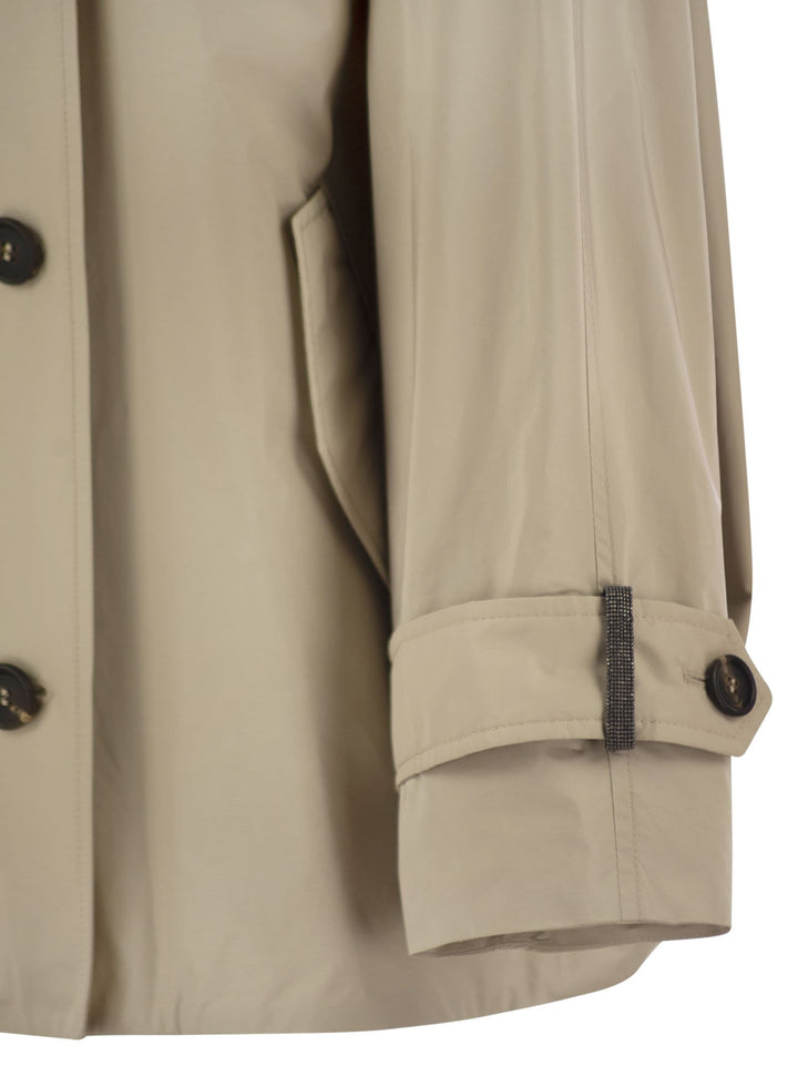 Brunello Cucinelli Women Techno Cotton Caban With Precious Detail