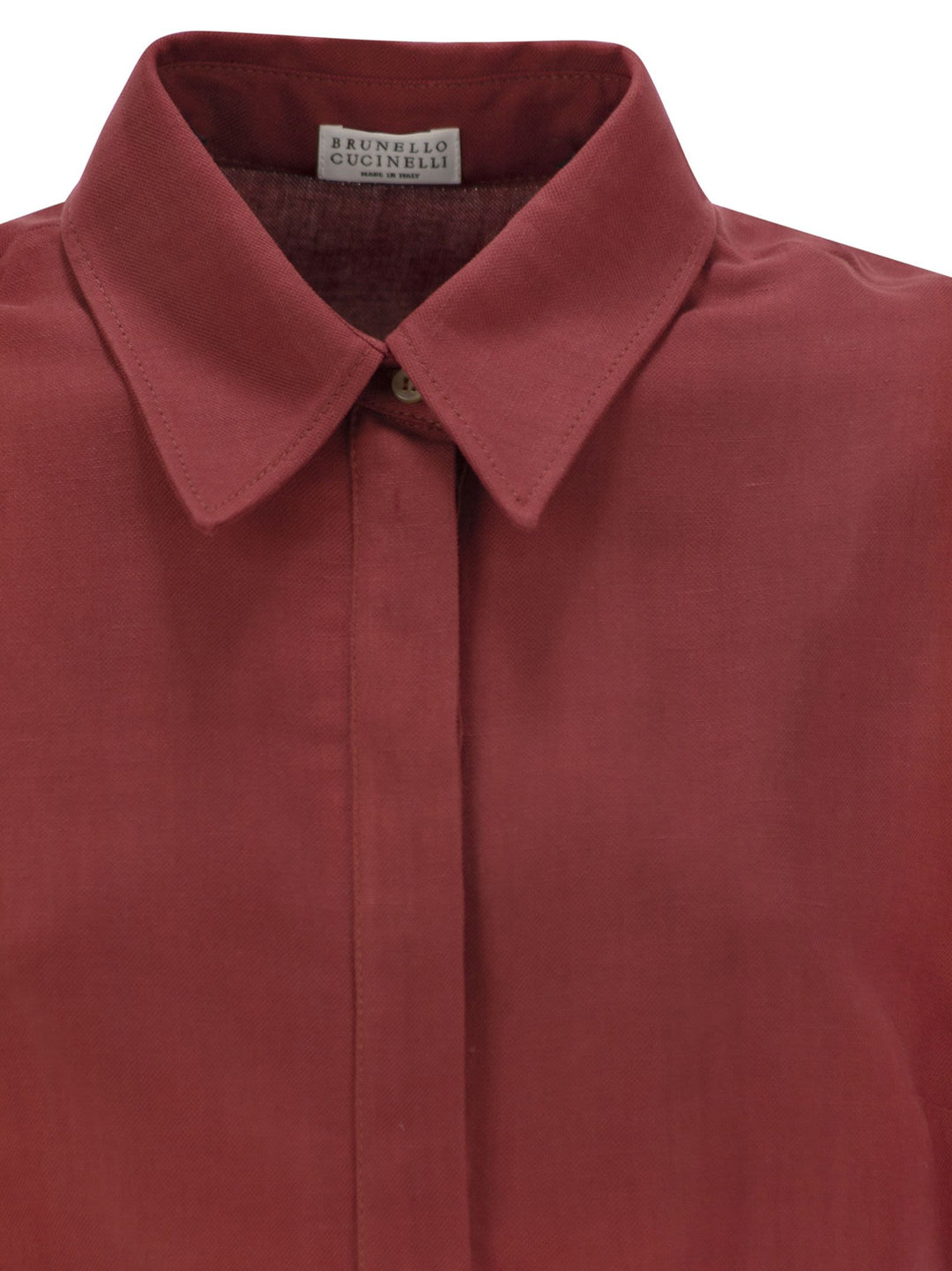 Brunello Cucinelli Women Fluid Viscose And Linen Twill Dress With Necklace