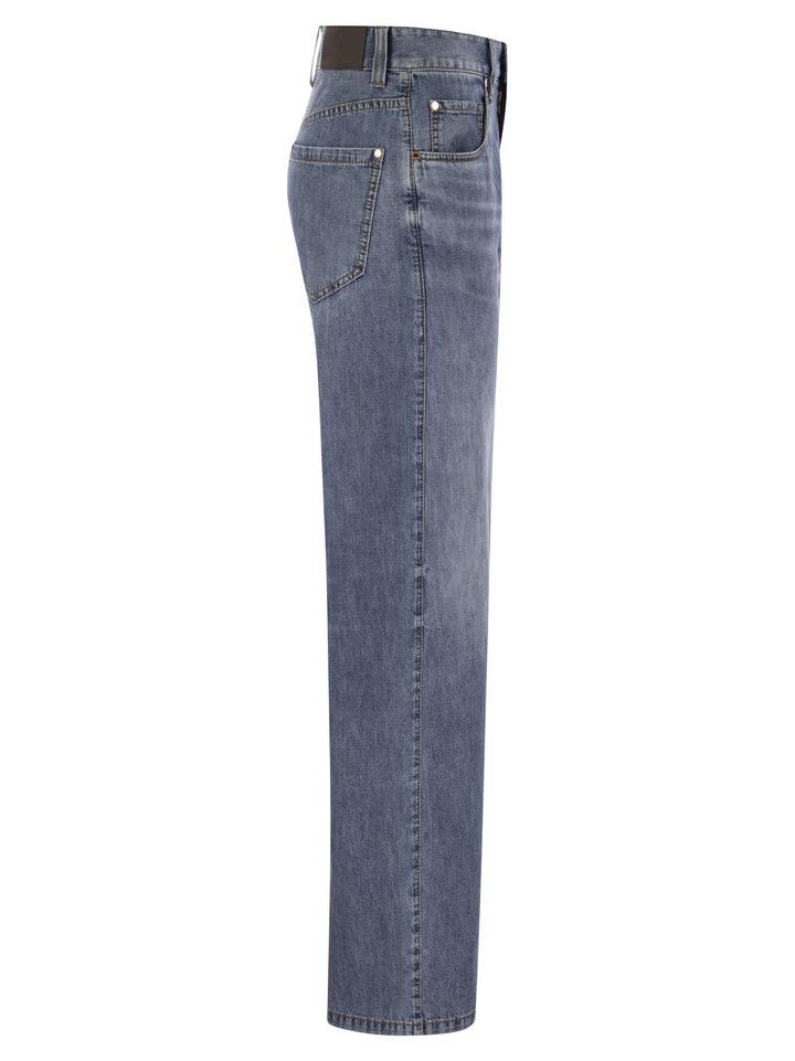 Brunello Cucinelli Women Contemporary Loose Trousers In Lightweight Denim