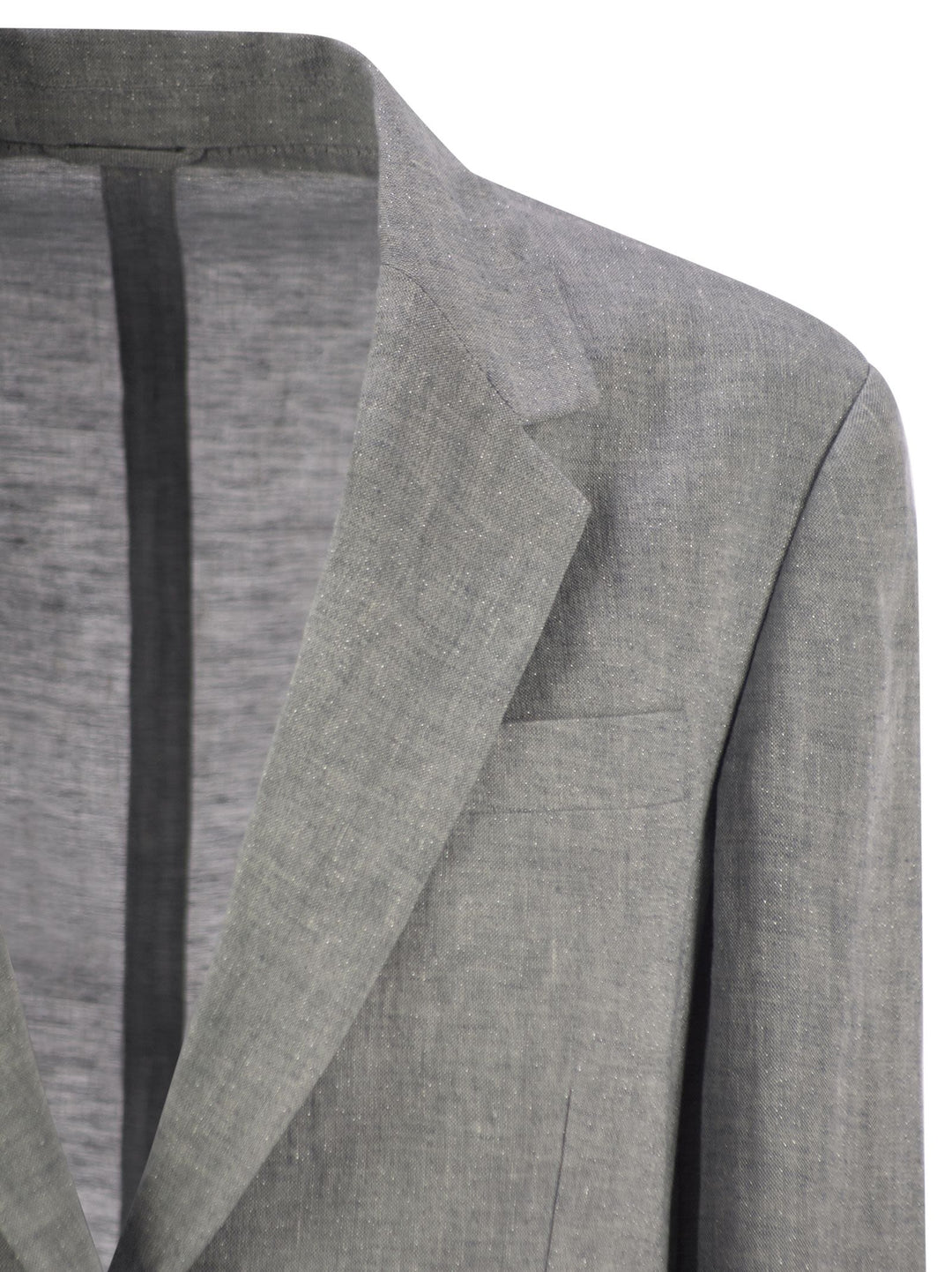 Brunello Cucinelli Women Sparkling Linen Canvas Jacket With Jewellery