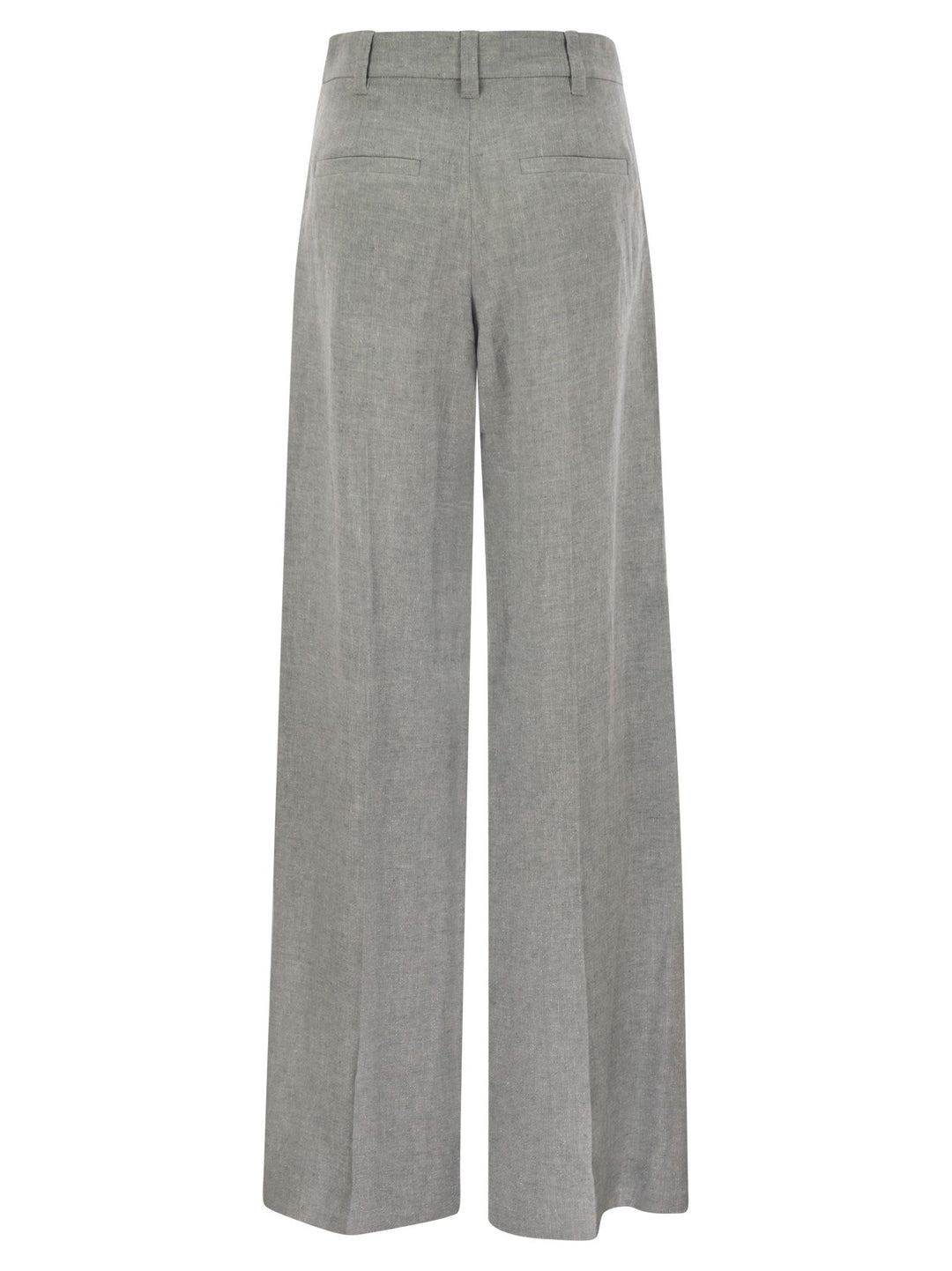 Brunello Cucinelli Women Sartorial Wide Trousers In Sparkling Linen Canvas