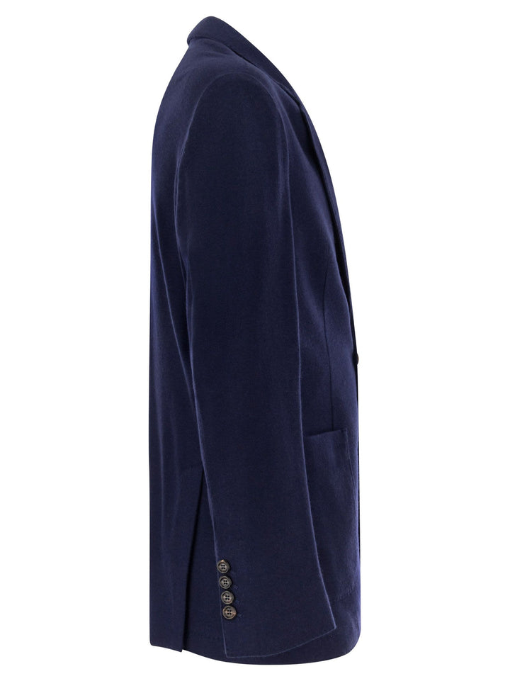 Brunello Cucinelli Men Cashmere Jersey Blazer With Patch Pockets