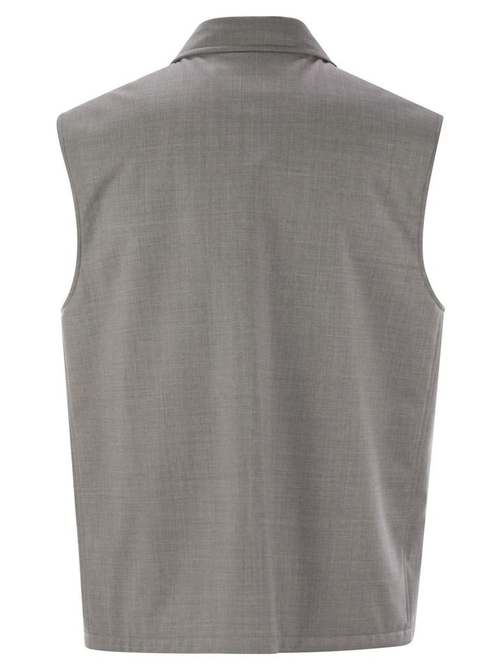 Brunello Cucinelli Men Sleeveless Jacket In Virgin Wool