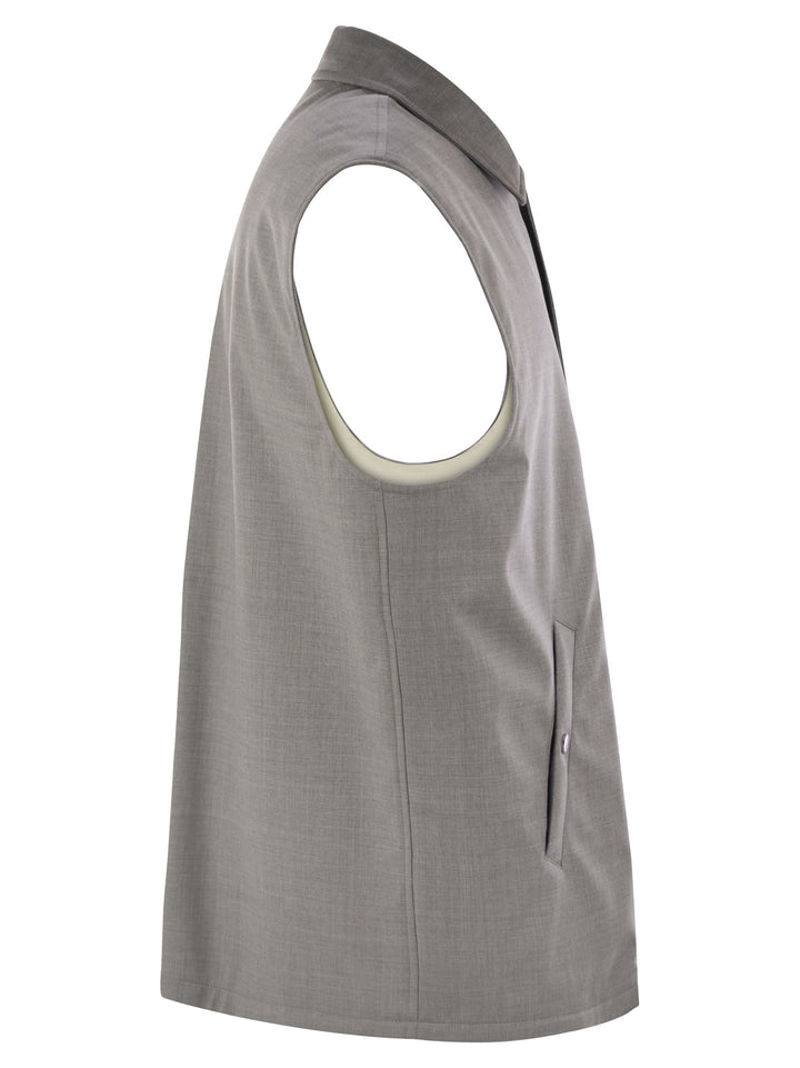 Brunello Cucinelli Men Sleeveless Jacket In Virgin Wool