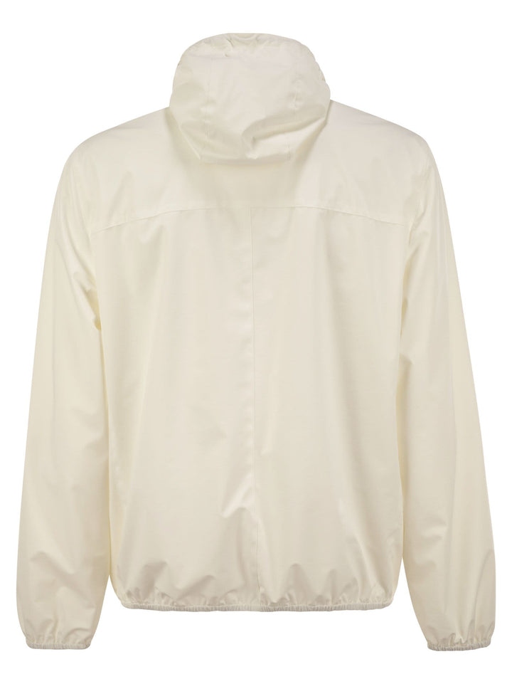 Brunello Cucinelli Men Membranated Nylon Jacket With Logo And Hood