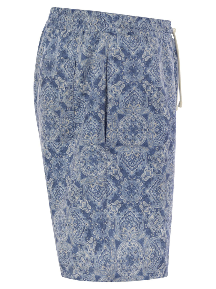 Brunello Cucinelli Men Beach Swimsuit With Paisley Design