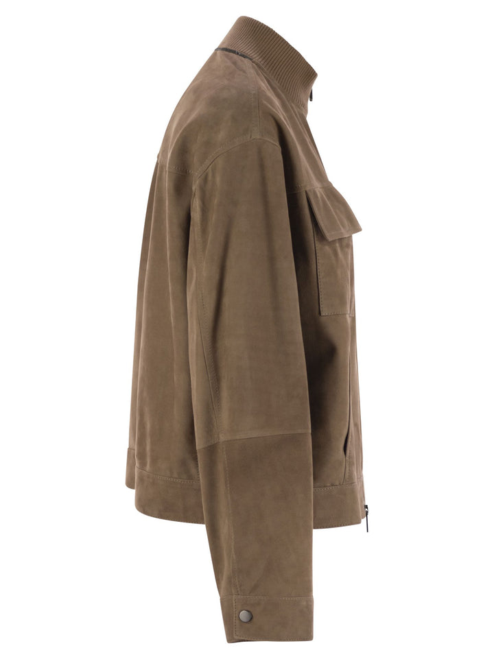 Brunello Cucinelli Women Couture Suede Outerwear With Jewellery