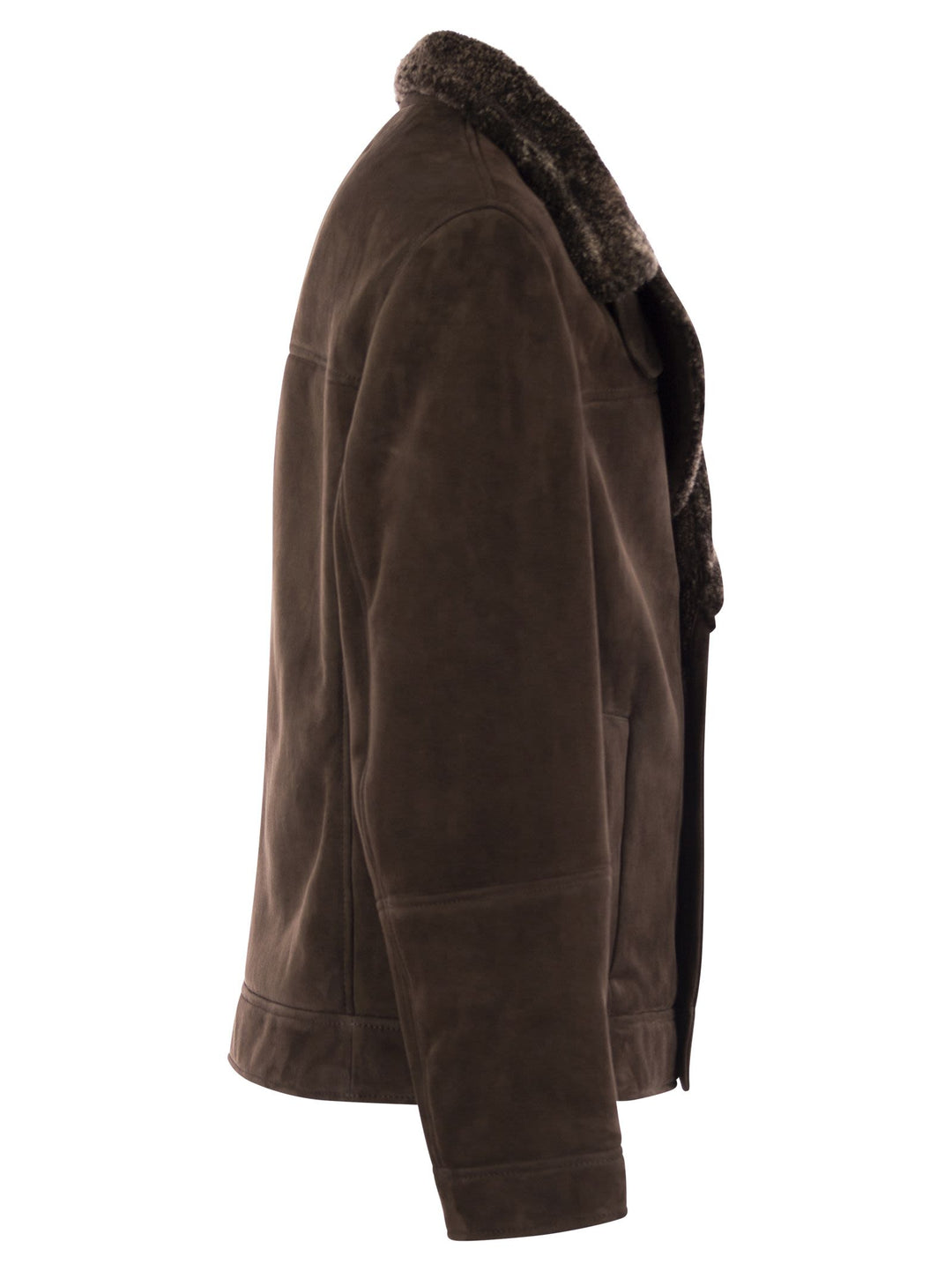 Brunello Cucinelli Men Double-Breasted Shearling Outerwear